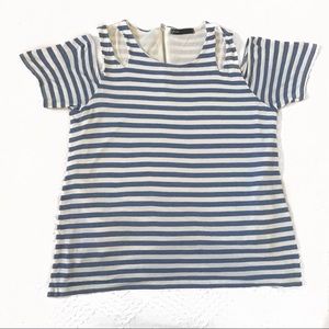 Gibson Cold Shoulder Striped Tee / Size Medium